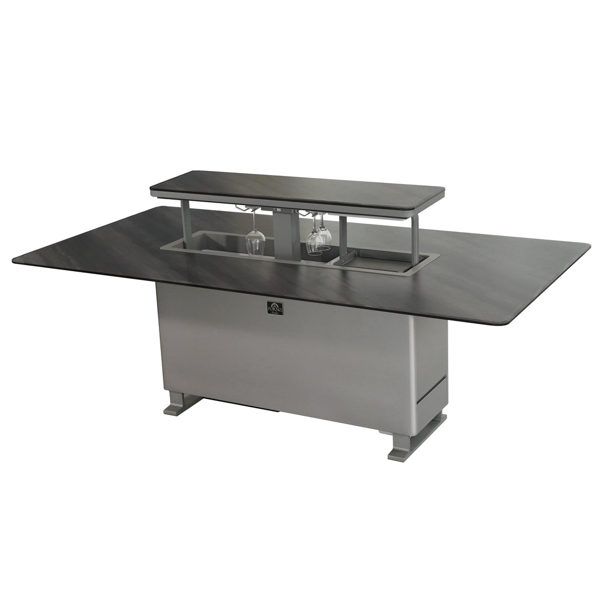 Forno Smart Dining Table FDTFR7044-86 – Gray – Smart Lift Tables FDTFR7044 86GRY Right Angle Open 2026 05 25