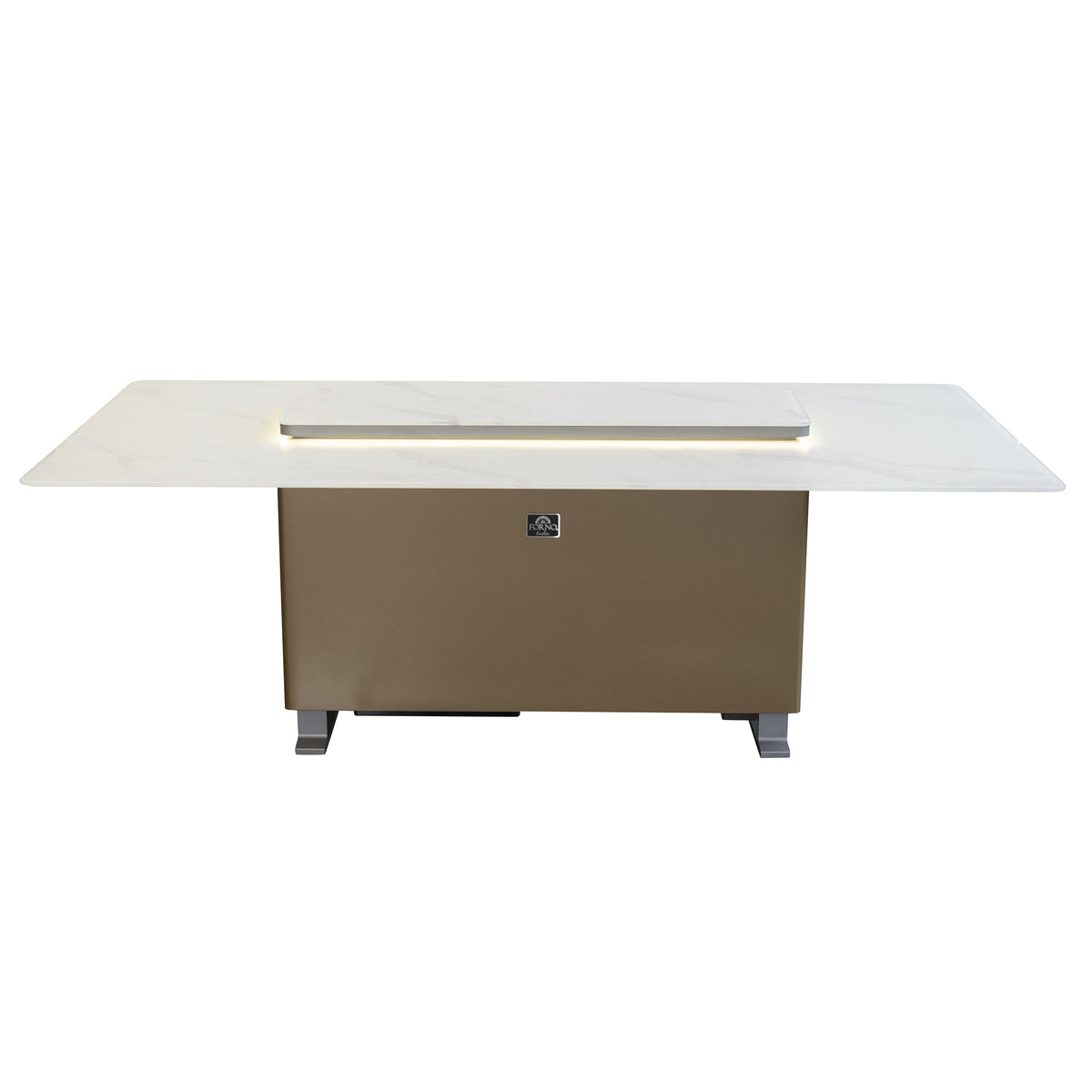 Forno Sandstone Smart Dining & Bar Table FDTFR7044-86 – White – Smart Lift Tables FDTFR7044 86WHT Front Lights On 2026 03 02