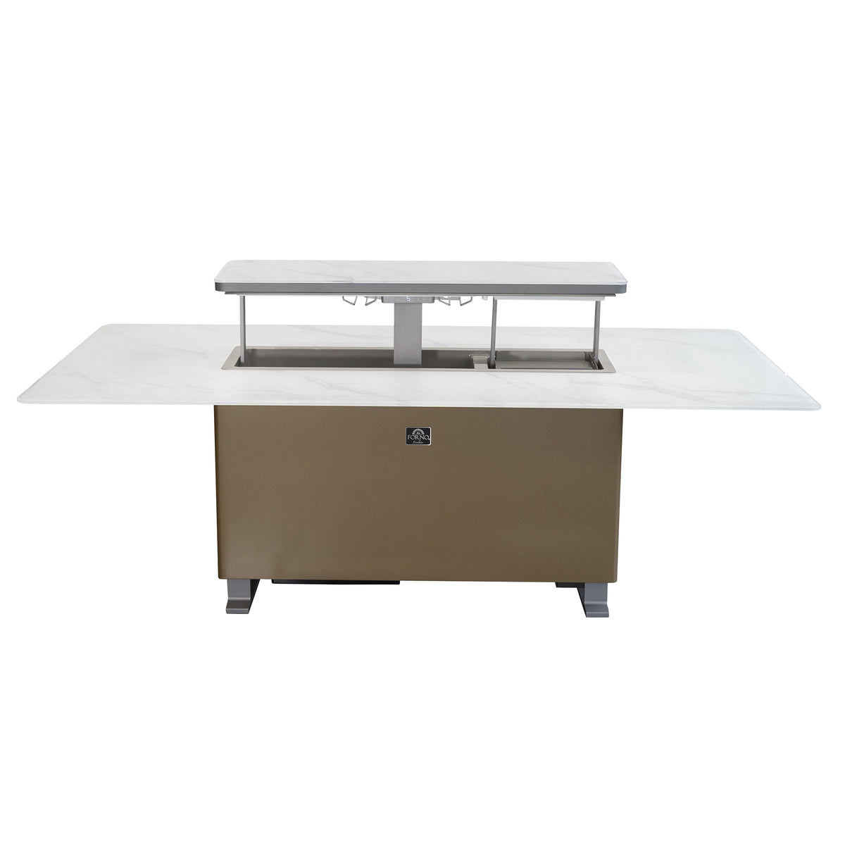 Forno Sandstone Smart Dining & Bar Table FDTFR7044-86 – White – Smart Lift Tables FDTFR7044 86WHT Front opened 1 2026 03 02