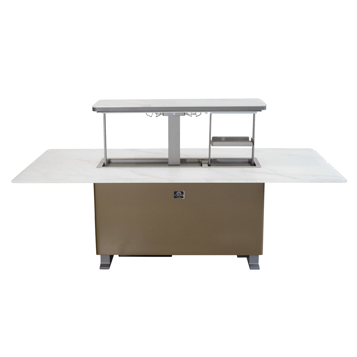 Forno Sandstone Smart Dining & Bar Table FDTFR7044-86 – White – Smart Lift Tables FDTFR7044 86WHT Front opened 2 2026 03 02