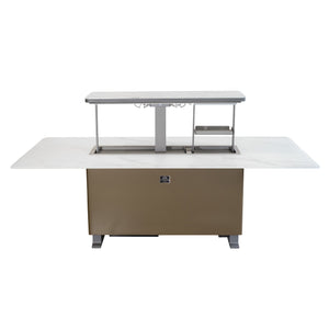Forno Sandstone Smart Dining & Bar Table FDTFR7044-86 – White – Smart Lift Tables FDTFR7044 86WHT Front opened 2 2026 03 02