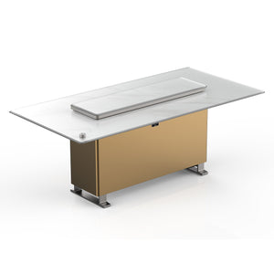 Forno Sandstone Smart Dining & Bar Table FDTFR7044-86 – White – Smart Lift Tables FDTFR7044 86WHT Left Angle Top 2025 12 04