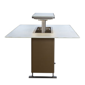Forno Sandstone Smart Dining & Bar Table FDTFR7044-86 – White – Smart Lift Tables FDTFR7044 86WHT Left Side Opened 1 2026 03 02