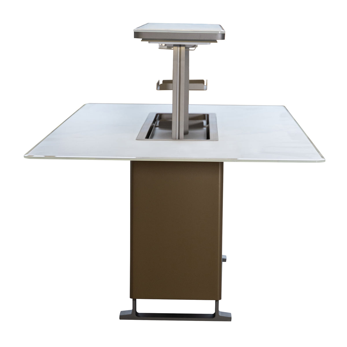 Forno Sandstone Smart Dining & Bar Table FDTFR7044-86 – White – Smart Lift Tables FDTFR7044 86WHT Left Side Opened 2 2026 03 02