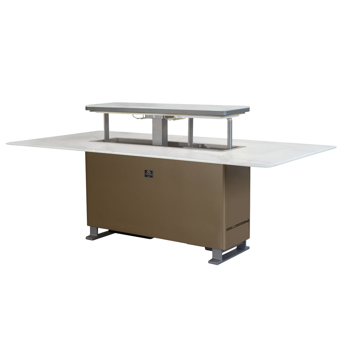 Forno Sandstone Smart Dining & Bar Table FDTFR7044-86 – White – Smart Lift Tables FDTFR7044 86WHT Right Angle Opened 1 2026 03 02