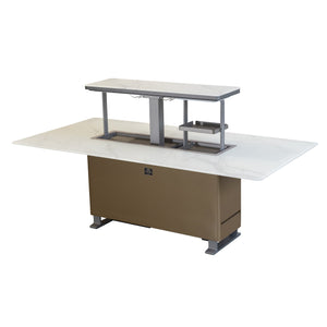 Forno Sandstone Smart Dining & Bar Table FDTFR7044-86 – White – Smart Lift Tables FDTFR7044 86WHT Right Angle Opened 2 2026 03 02