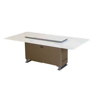 Forno Sandstone Smart Dining & Bar Table FDTFR7044-86 – White – Smart Lift Tables FDTFR7044 86WHT Right Angle 2026 03 02