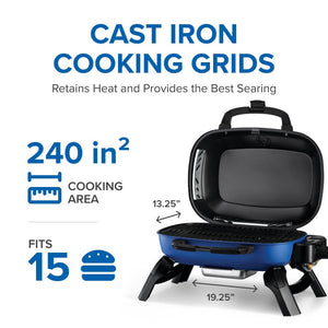 Napoleon TravelQ 240 Portable Propane Grill - Blue - Napoleon portable outdoor grill product and lifestyle image