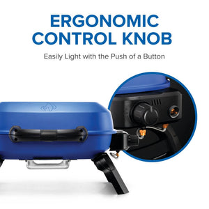 Napoleon TravelQ 240 Portable Propane Grill - Blue - Napoleon portable outdoor grill product and lifestyle image