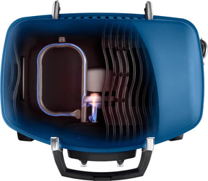 Napoleon TravelQ 285 Portable Propane Grill - Blue - Napoleon portable outdoor grill product and lifestyle image