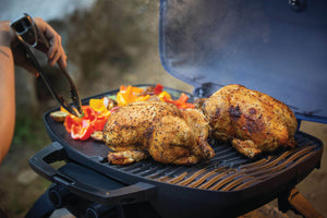 Napoleon TravelQ 285 Portable Propane Grill - Blue - Napoleon portable outdoor grill product and lifestyle image