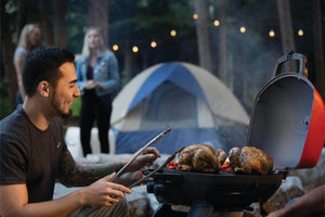 Napoleon TravelQ 285 Portable Propane Grill with Griddle - Red - Napoleon portable outdoor grill product and lifestyle image