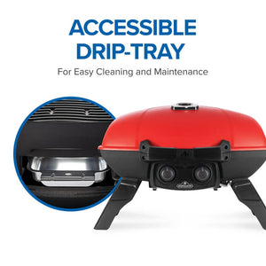 Napoleon TravelQ 285 Portable Propane Grill with Griddle - Red - Napoleon portable outdoor grill product and lifestyle image