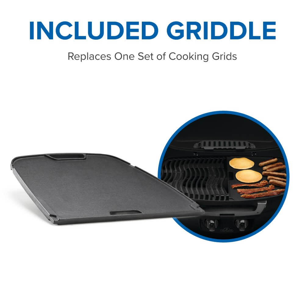 Napoleon TravelQ 285 Portable Propane Grill with Griddle - Red - Napoleon portable outdoor grill product and lifestyle image