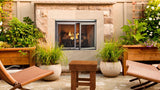 Majestic Vesper outdoor vent-free gas fireplace on a patio