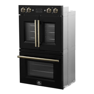Forno Asti 30-Inch Double Wall Oven FBOEL1340-30 – Black – Wall Oven FBOEL1340 30BLK V1 10 Right Angle Door Closed 2025 02 13