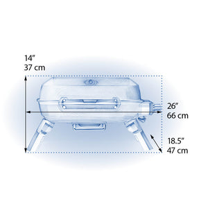 Napoleon TravelQ 240 Portable Propane Grill - Blue - Napoleon portable outdoor grill product and lifestyle image