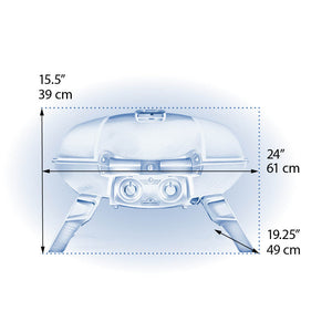 Napoleon TravelQ 285 Portable Propane Grill - Blue - Napoleon portable outdoor grill product and lifestyle image
