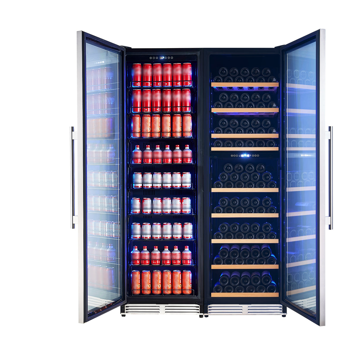 Forno Avellina 48-Inch Wine & Beverage Cooler FWCDR6633-48 – Stainless Steel – Wine Beverage Cooler FWCDR6633 48S Front Opened 2026 01 23