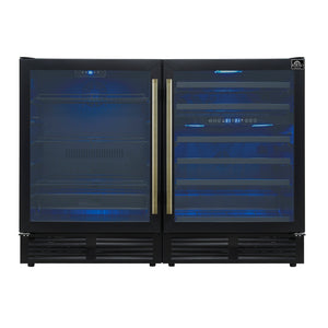 Forno Gemello 48-Inch Wine & Beverage Cooler FWCDR6699-48 – Black – Wine Brevage Cooler FWCDR6699 48BLK Front 2025 09 19
