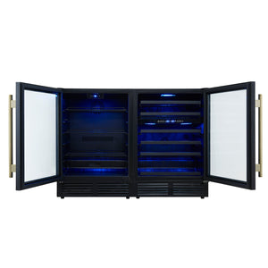 Forno Gemello 48-Inch Wine & Beverage Cooler FWCDR6699-48 – Black – Wine Brevage Cooler FWCDR6699 48BLK Front opened 2025 09 19