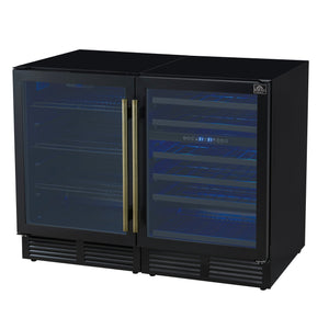Forno Gemello 48-Inch Wine & Beverage Cooler FWCDR6699-48 – Black – Wine Brevage Cooler FWCDR6699 48BLK Right Angle 2025 09 19