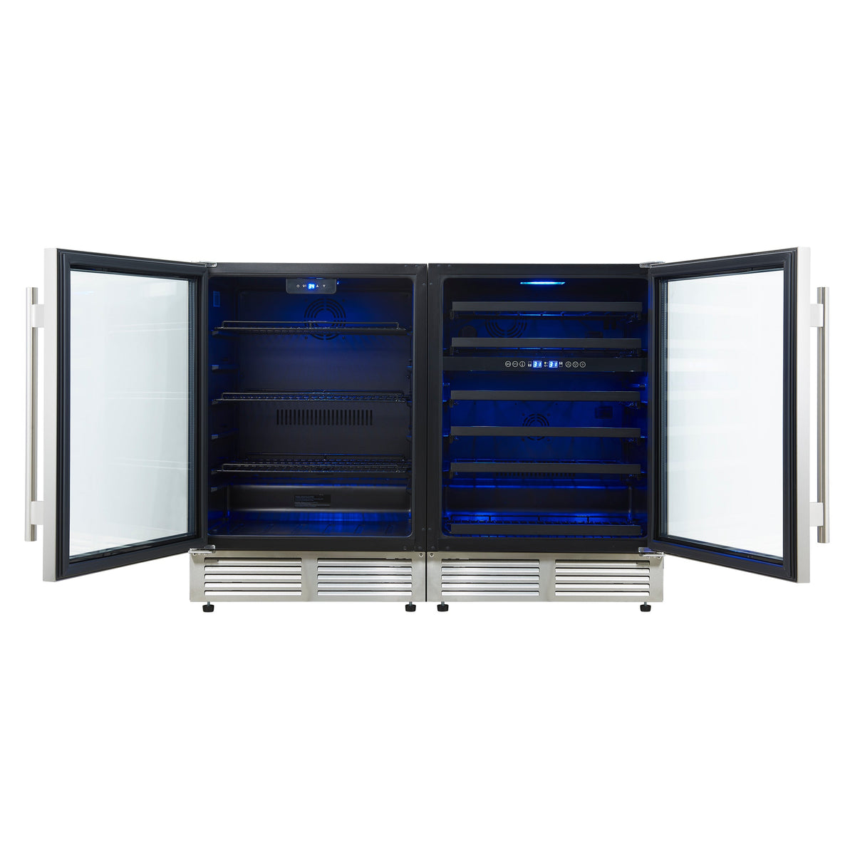 Forno Gemello 48-Inch Wine & Beverage Cooler FWCDR6699-48 – Stainless Steel – Wine Brevage Cooler FWCDR6699 48S Front Opened 2025 09 19
