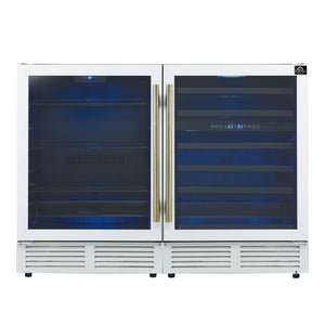 Forno Gemello 48-Inch Wine & Beverage Cooler FWCDR6699-48 – White – Wine Brevage Cooler FWCDR6699 48WHT Front 2025 09 19