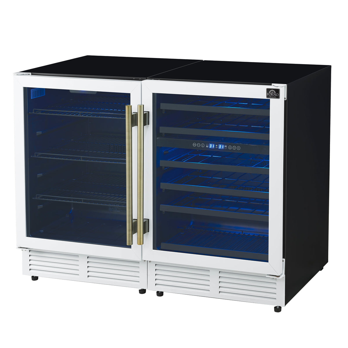 Forno Gemello 48-Inch Wine & Beverage Cooler FWCDR6699-48 – White – Wine Brevage Cooler FWCDR6699 48WHT Right Angle 2025 09 19