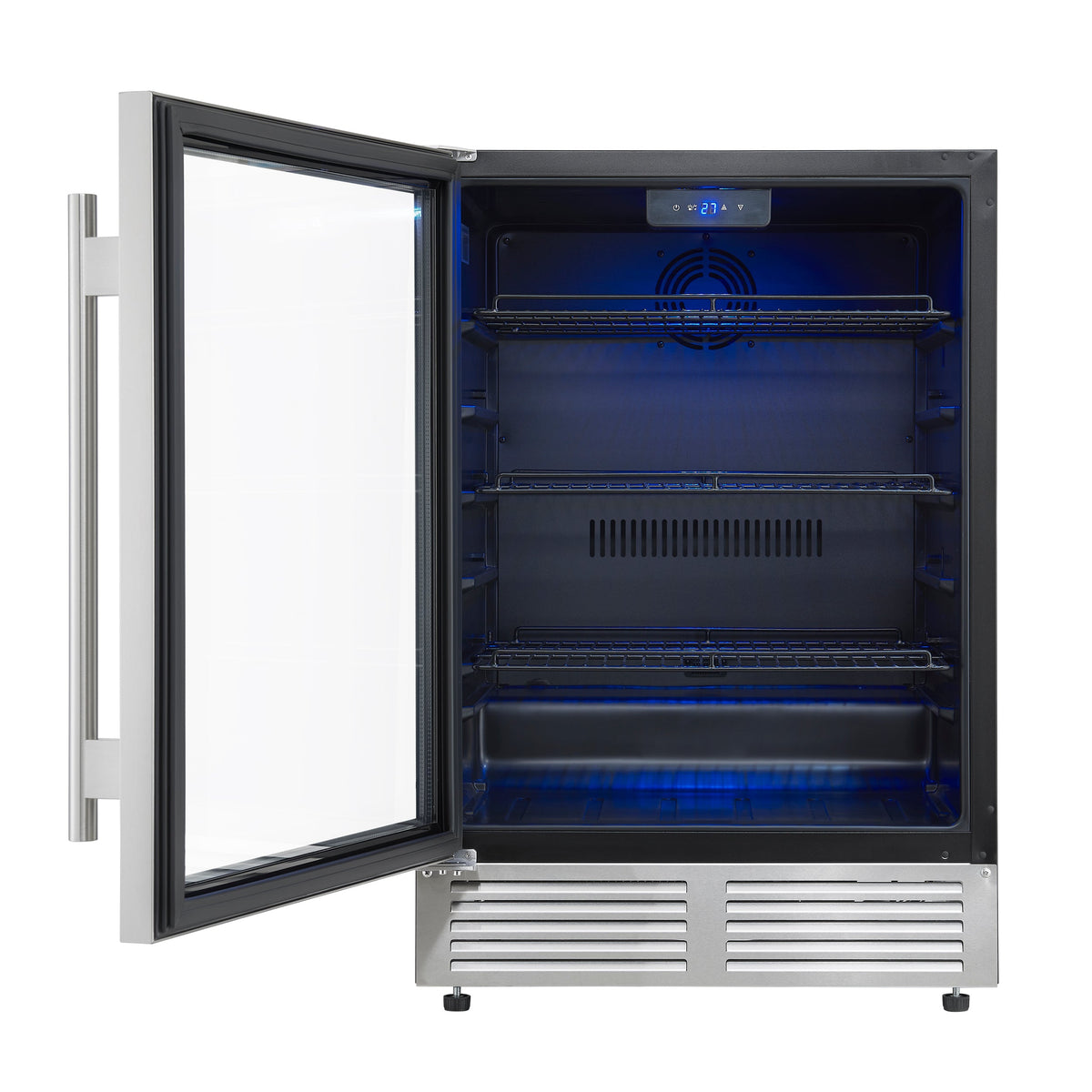 Forno Frescolino 24-Inch Wine & Beverage Cooler FWCDR6665-24 – Stainless Steel – Wine Cooler FWCDR6665 24S V1 2 Front Door Open 16 04 2025