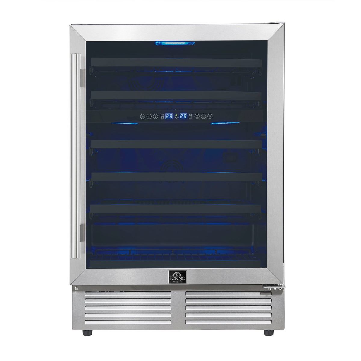 Forno Bacchino 24-Inch Wine & Beverage Cooler FWCDR6634-24 – Stainless Steel – Wine cooler FWCDR6634 24S Front 2025 05 26