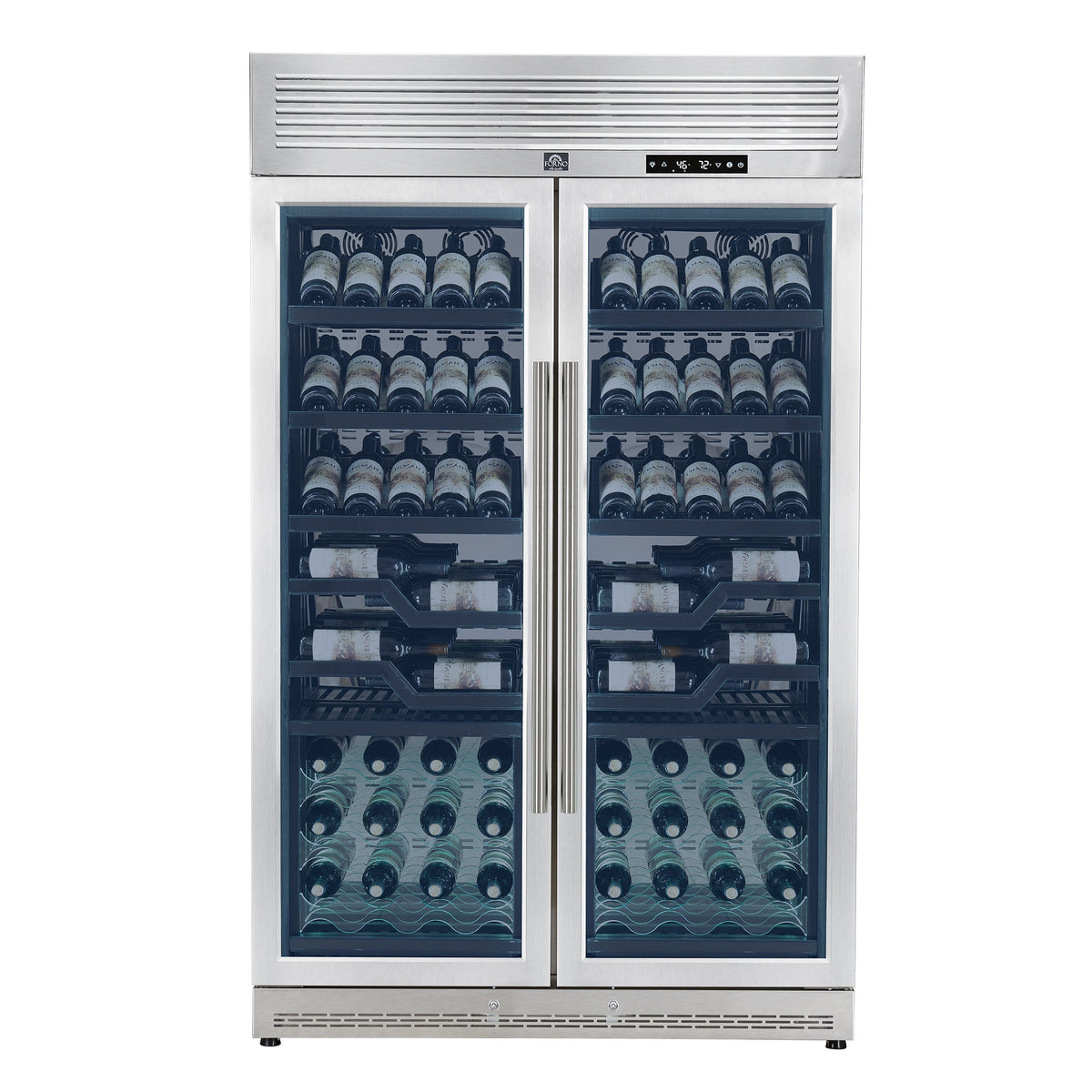 Forno Abruzzo 48-Inch Wine & Beverage Cooler FWCDR6610-48 – Stainless Steel – Wine Cooler FWCDR6610 48S V1 2 Front Full 30 04 2025