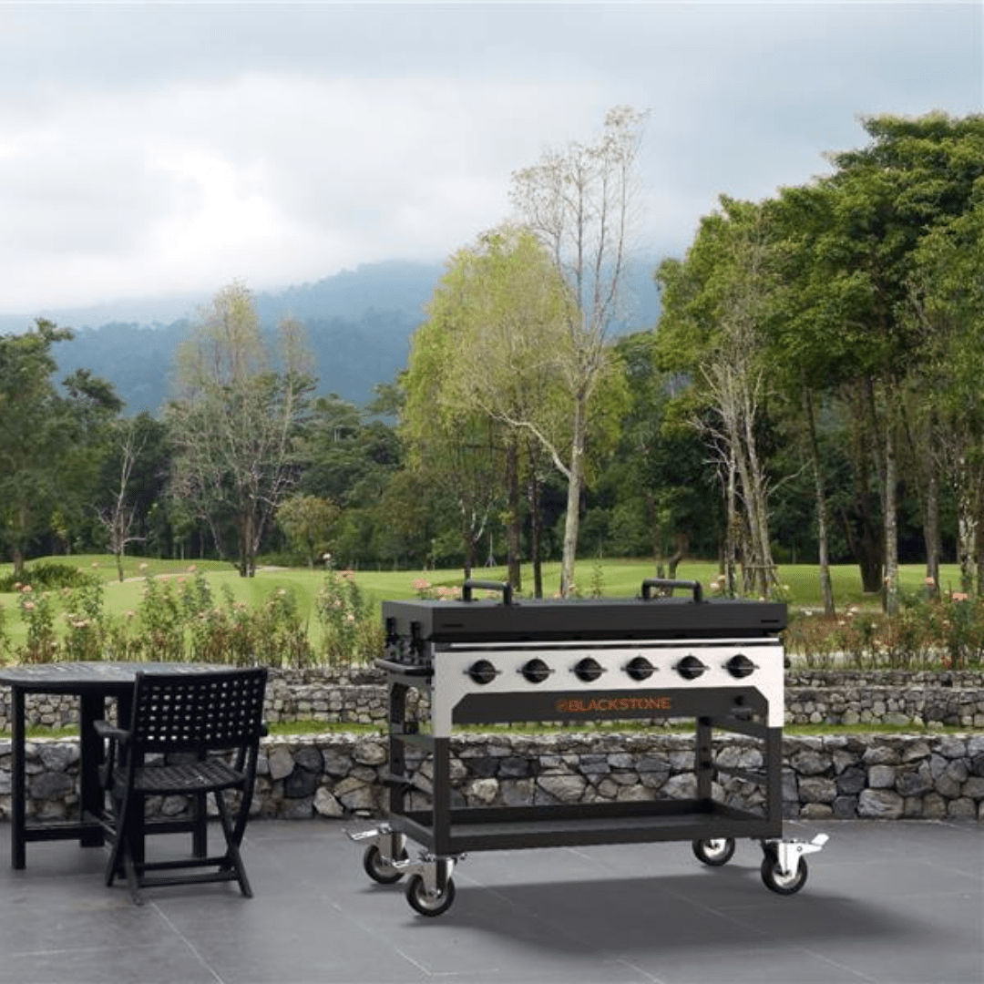 Blackstone 48-Inch Catering Griddle — outdoor patio setting