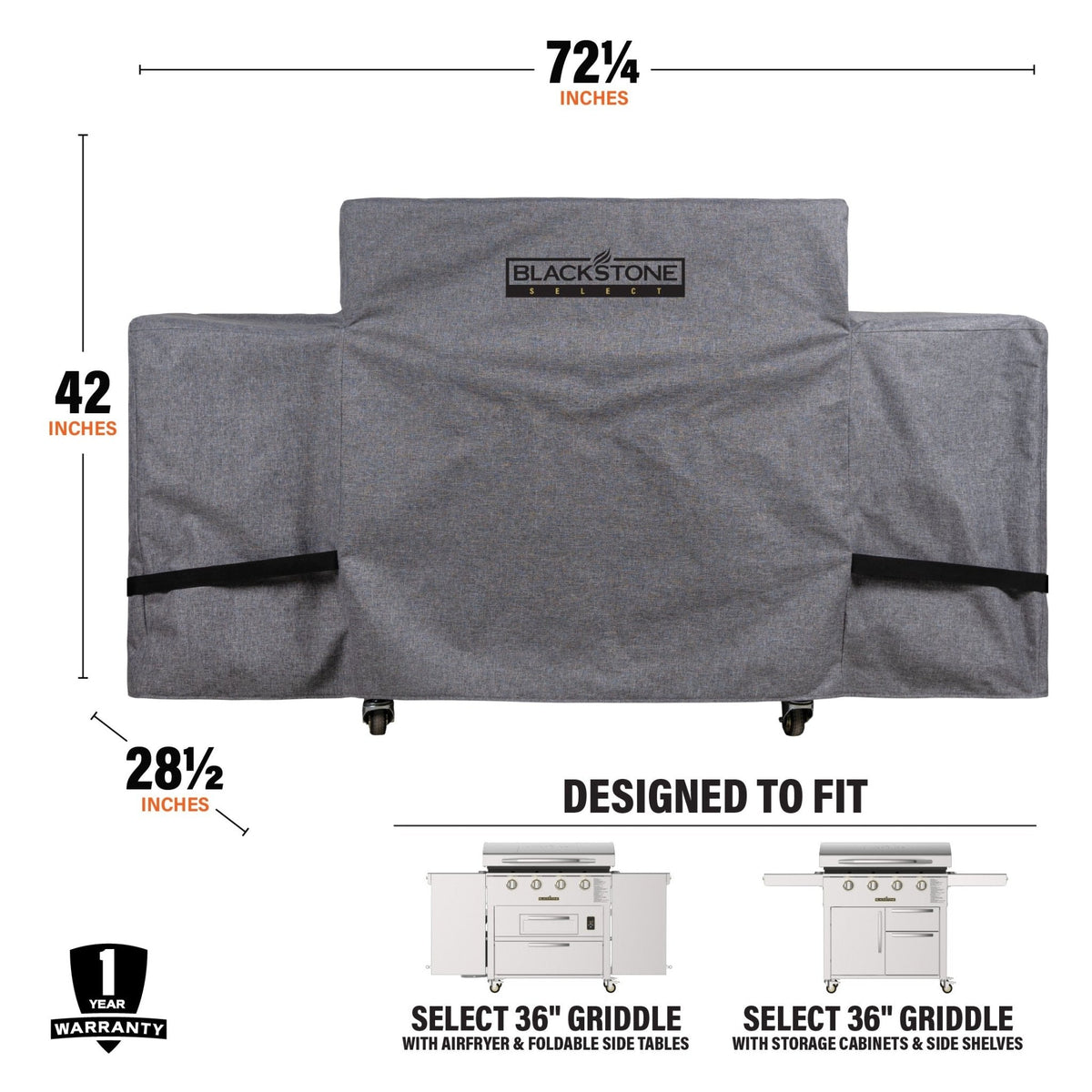 Blackstone Select Cover for 36-Inch Griddle — cover dimensions and compatible griddles