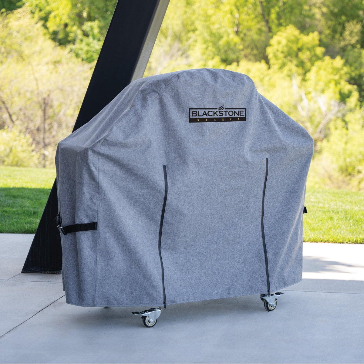 Blackstone Select Cover for Pizza Oven — cover installed outdoors