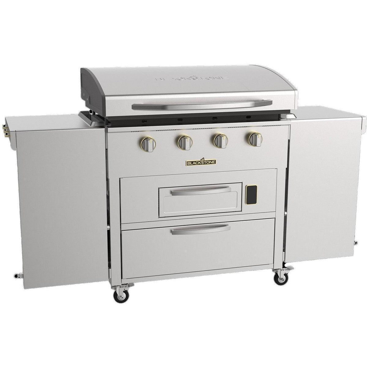 Blackstone Select 36-Inch Griddle with Air Fryer Combo — front view with tables folded