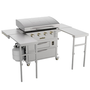Blackstone Select 36-Inch Griddle with Air Fryer Combo — front view with extending tables