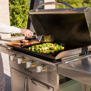 Blackstone Select 36-Inch Griddle with Cabinets — cooking on the griddle