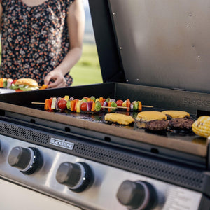 Blackstone 36-Inch Built-In Griddle — food cooking on the flat top