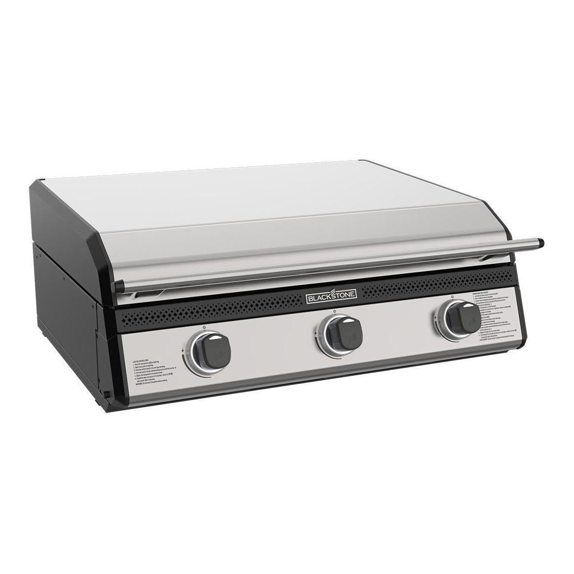Blackstone 28-Inch XL Built-In Griddle — front view with hood closed