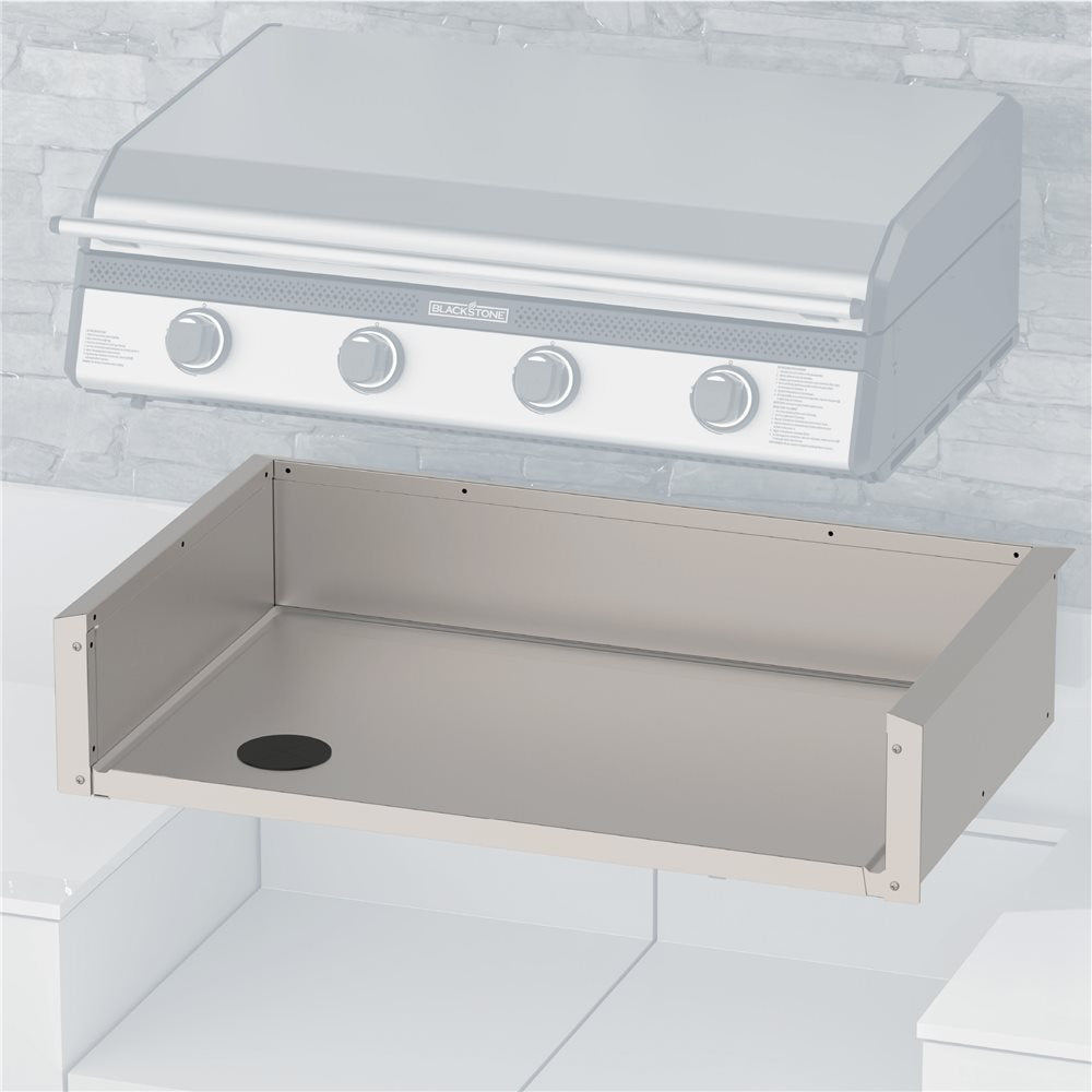 Blackstone 36-Inch Drop-In Griddle Insulating Jacket and Trim Kit — exploded installation view with griddle sold separately