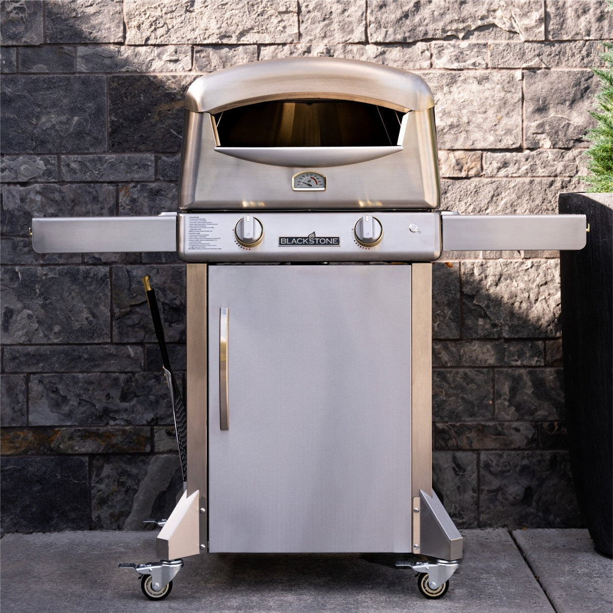 Blackstone Select Pizza Oven with Mobile Cart — outdoor patio setting