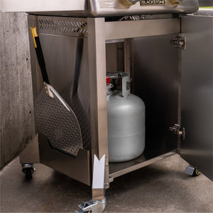 Blackstone Select Pizza Oven with Mobile Cart — propane cabinet with tank shown, sold separately