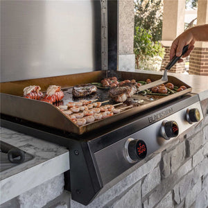 Blackstone 30-Inch Electric Drop-In Griddle — flat-top cooking in an outdoor kitchen