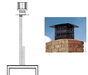 Majestic Gas Insert Direct Vent Liner & Termination Kits — LINKSQB-DV4-30 reference image