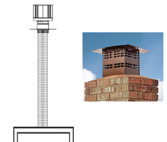 Majestic Gas Insert Direct Vent Liner & Termination Kits — LINKSQC-DV30 reference image