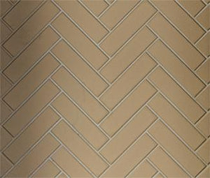 Majestic herringbone refractory panel — representative finish sample