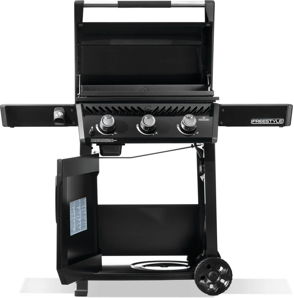 Napoleon Freestyle 24 gas griddle — Open cart and cooktop construction