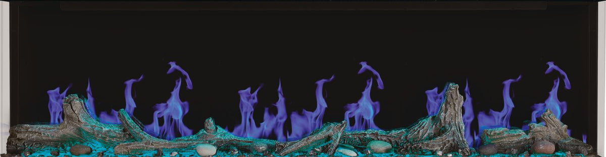 Napoleon Luminex 65 blue flame setting; optional birch logs shown