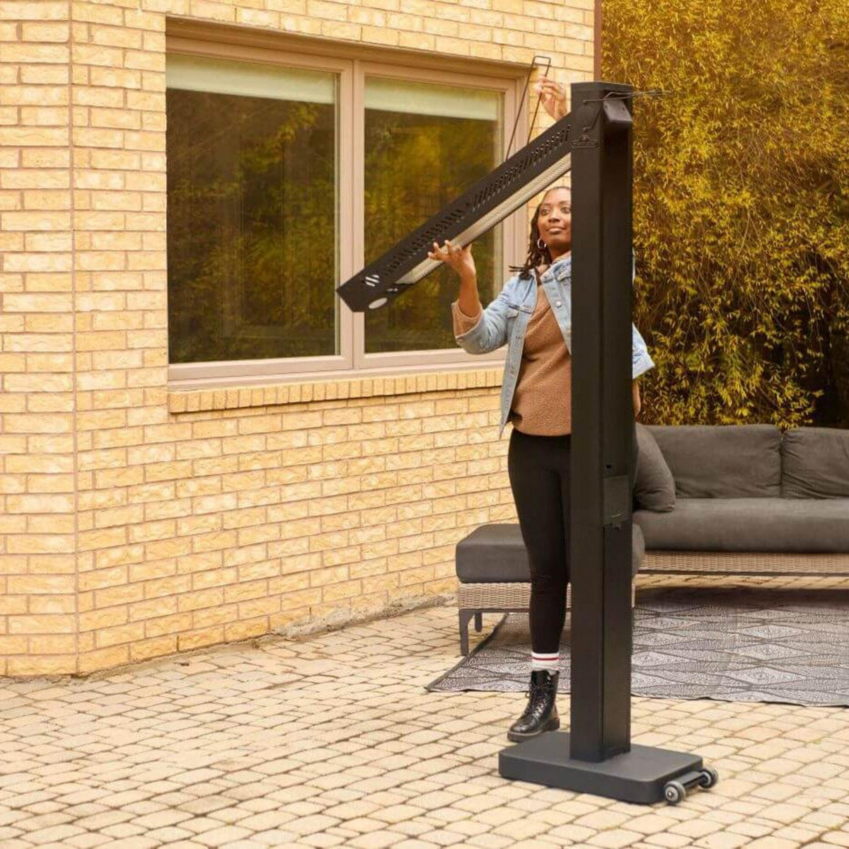 Napoleon NEOFV80IH Phantom Freestanding 1500W Electric Infrared Patio Heater - Set Up - Lifestyle